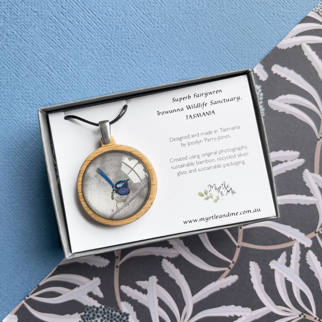 Blue Wren Necklace - Handmade In Tasmania