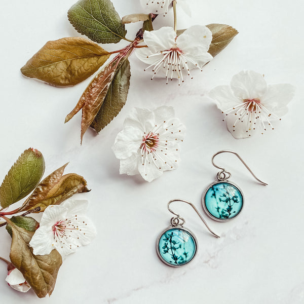 Blue Blossom - Drop Earrings-Earrings-Myrtle & Me