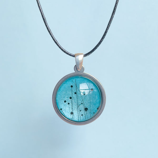 Blue Buttongrass Small Pendant - Tasmanian Handmade Nature Jewellery