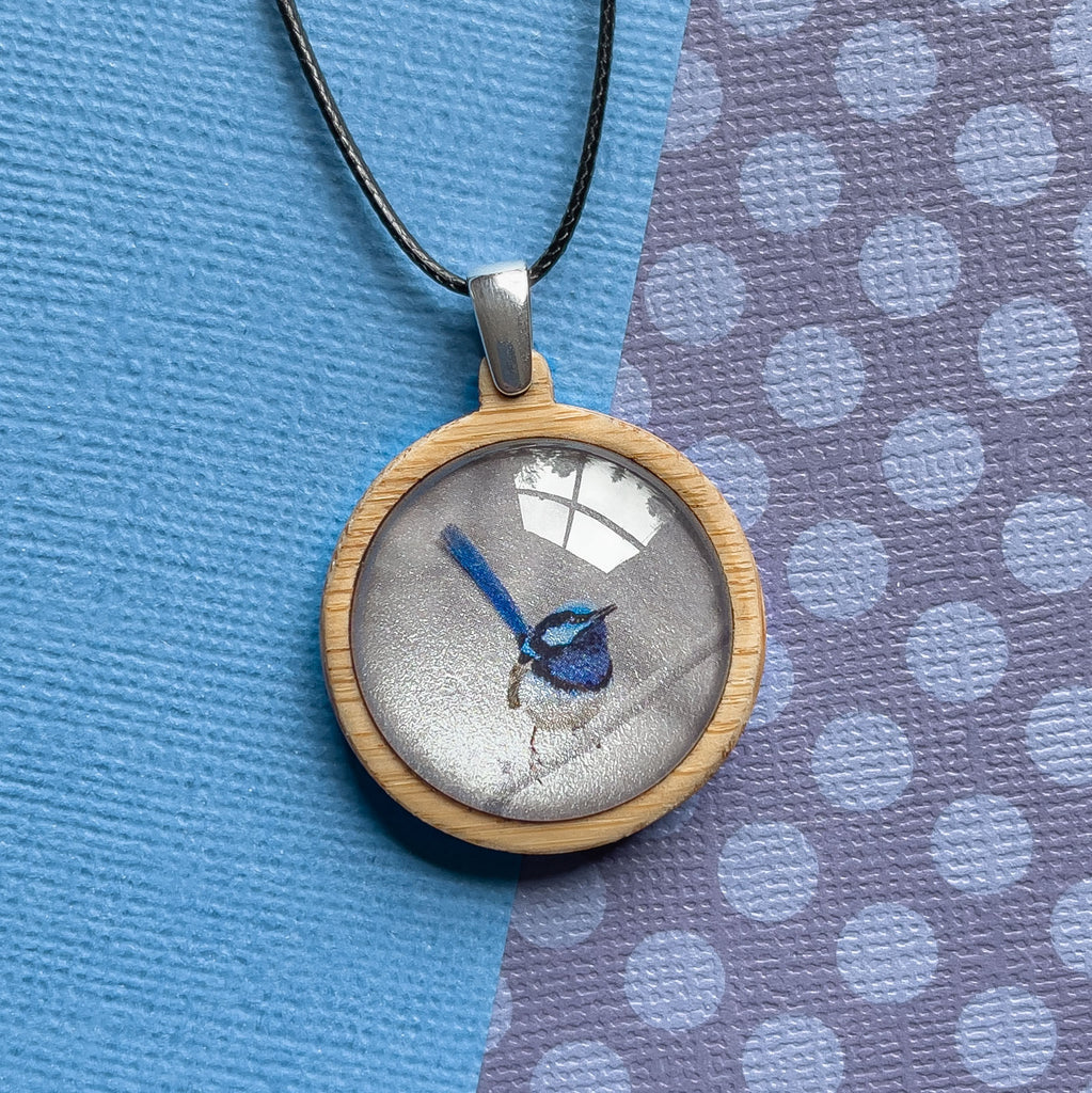 Blue Wren Pendant - Tasmanian Handmade Jewellery