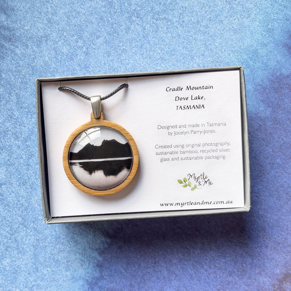 Cradle Mountain - Tasmanian Handmade Pendant - Necklace - Bamboo