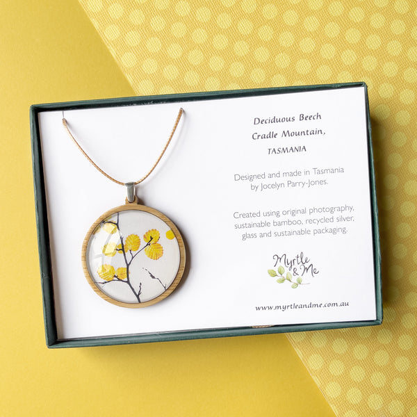 Fagus - Deciduous Beech - Pendant Necklace - Handmade Tasmanian Nature Jewellery