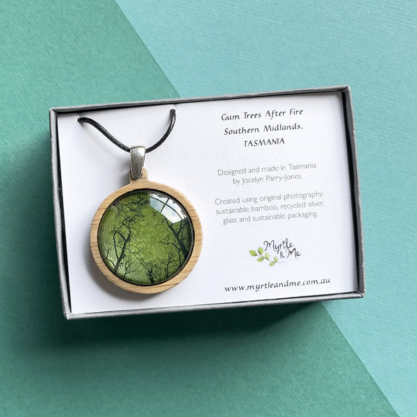 Myrtle & Me Gum Trees Necklace - Pendant Handmade In Tasmania - Australia