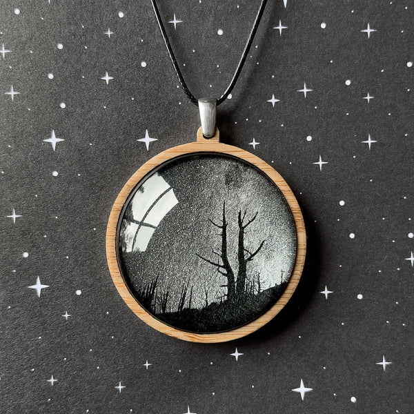 King Billy Pine & Milky Way Stars Pendant - Handmade In Tasmania From Eco Friendly Materials