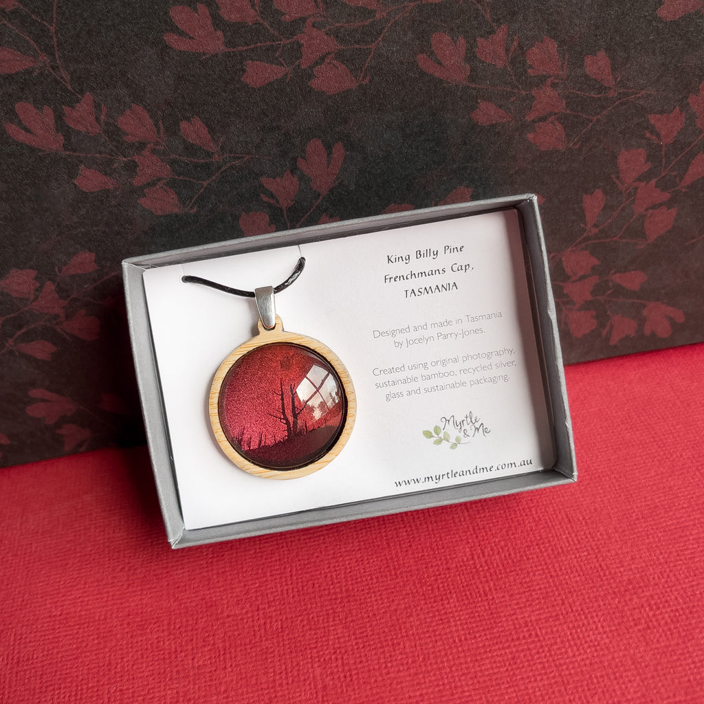 Myrtle & Me Pendant - King Billy Pine - Tasmanian Wilderness Jewellery
