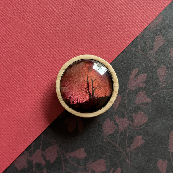 Red King Billy Pine Brooch - Walls Of Jerusalem - Tasmanian Wilderness Jewellery