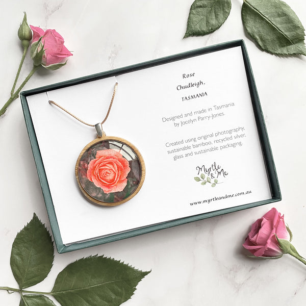 Chudleigh Rose Handmade Necklace - Tasmanian Made Jewellery - Gift Boxed