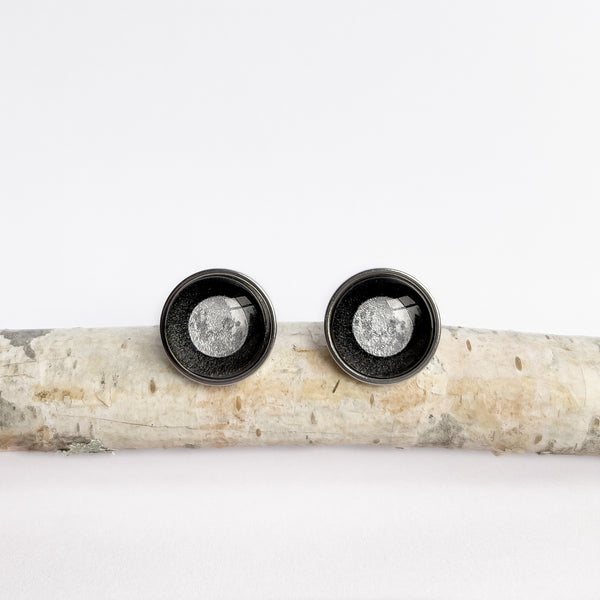 Supermoon Handmade Steel Stud Earrings - Myrtle & Me - Australian Jewellery