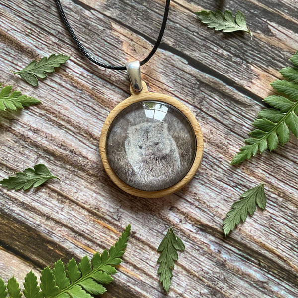 Wombat Handmade Bamboo Pendant - Cradle Mountain Tasmania - Myrtle & Me