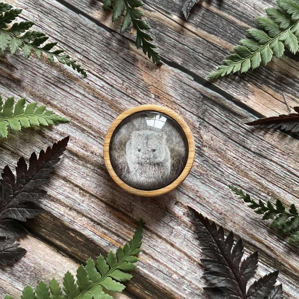Wombat Handmade Brooch - Cradle Mountain Tasmania - Myrtle & Me Nature Jewellery