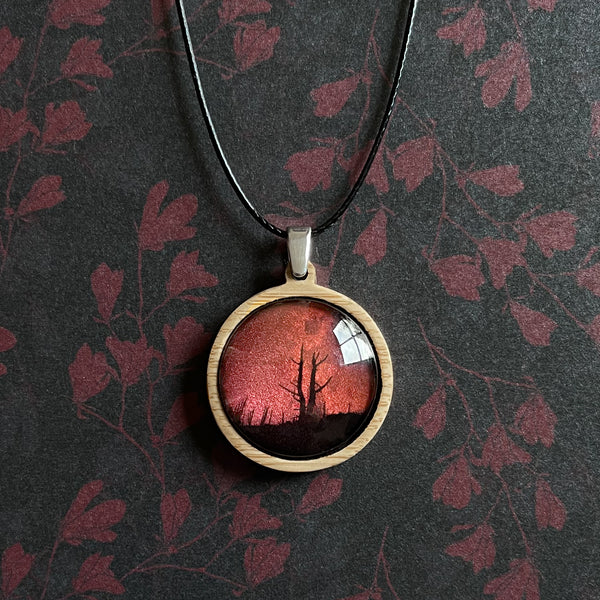 Red King Billy Pine Handmade Necklace - Walls of Jerusalem - Tasmanian Jewellery