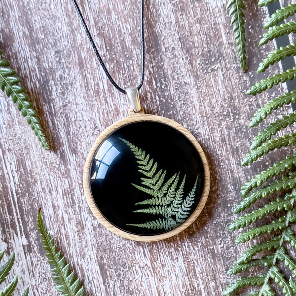 Green Fern Necklace - Large Size - Handmade In Tasmania By Myrtle & Me Jewellery