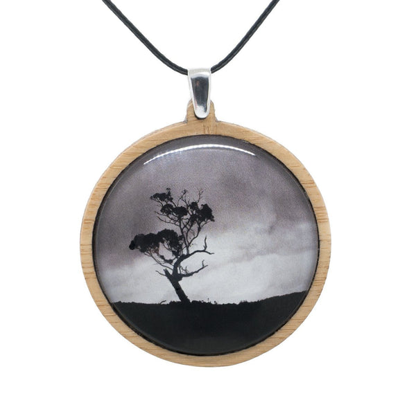 Australian Gum Tree - Pendant - Handmade With Bamboo And Recycled Silver - Myrtle & Me