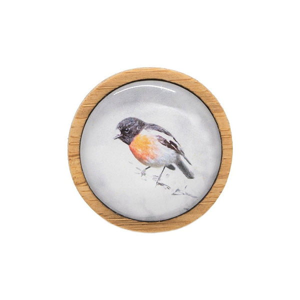 Scarlet Robin Handmade Bird Brooch - Tasmanian Made By Myrtle & Me